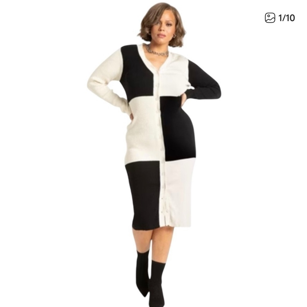 Black and White Colorblock Dress